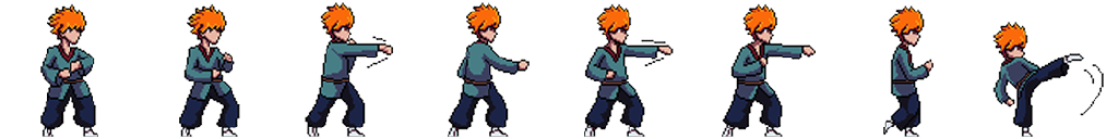 After: Extract loose sprites from a 2D atlas — messy attack sheet cleaned into an even, bottom-aligned strip
